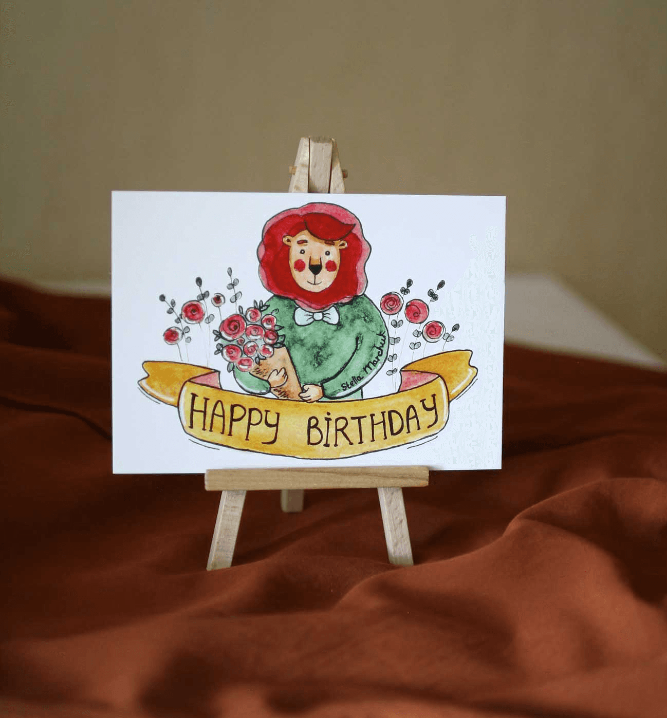 Листівка "Happy Birthday" (Лев)